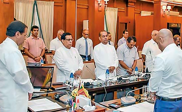 SLFP Ministers Hold Separate Meeting With President Sirisena Immediately After Weekly Cabinet Meeting