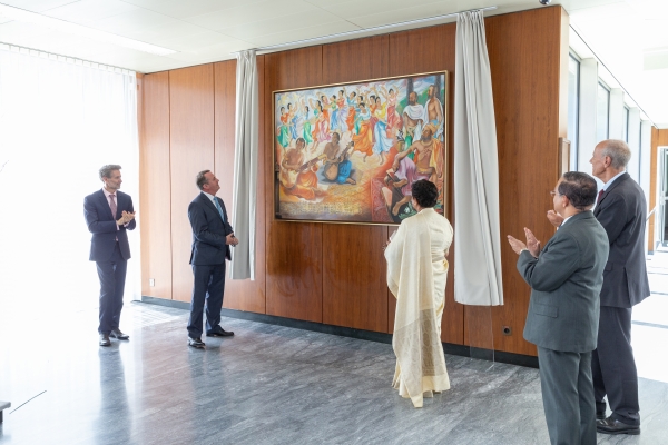 Painting In Honour Of Lakshman Kadirgarmar Unveiled At World Intellectual Property Organization In Geneva