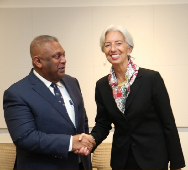 Mangala And Harsha Hold &quot;Productive&quot; Talks With IMF Chief On Resumption Of IMF Aid Programme To Sri Lanka