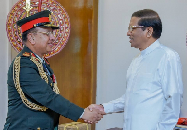 Nepal Army Chief Of Staff Meets President Sirisena In Colombo