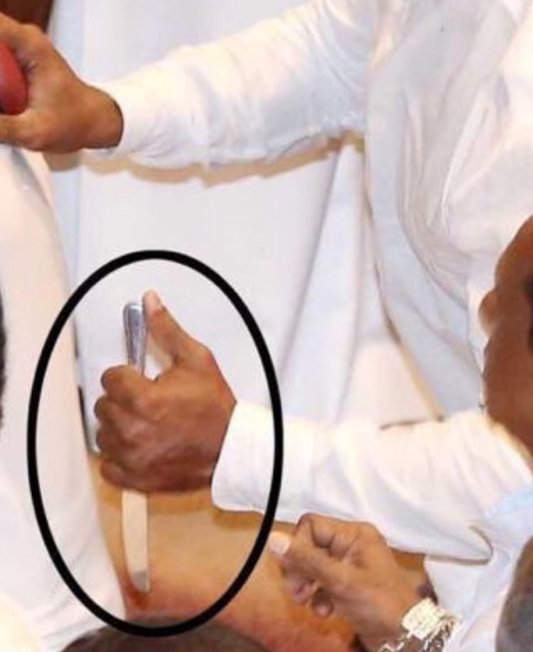 Palitha Thewaperuma Wields Butter Knife During Parliamentary Scuffle Today: Ranjan, Johnston Attempt To Wrestle It Away