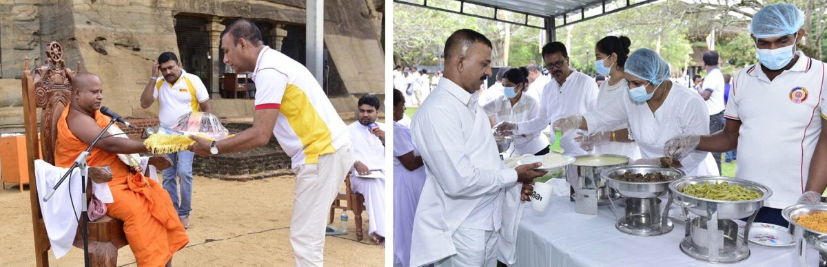 People’s Bank offers Vesak almsgiving to devotees observing Sil at Gal Viharaya