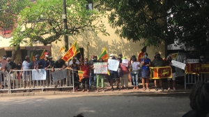 Protest Currently Underway Opposite Private Residence Of Former PM Ranil