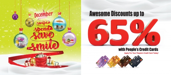 People’s Credit Cards offers amazing discounts of up to 65% this holiday season