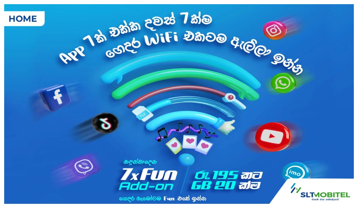 SLT-MOBITEL’s unbelievable ‘7xFun’ Add-on offer empowers youth and families  with platforms they love
