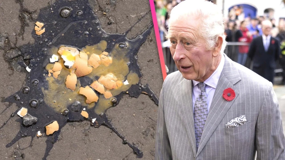 Eggs thrown at King Charles by protestor in UK