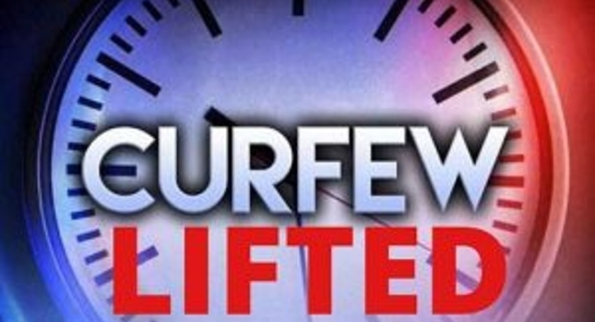 Police curfew LIFTED at 8 am today (09)