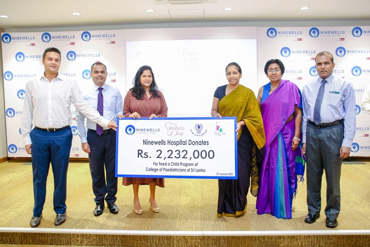 Ninewells Hospital hands over donation to the ‘Feed a Child’ initiative of the Sri Lanka College of Paediatricians